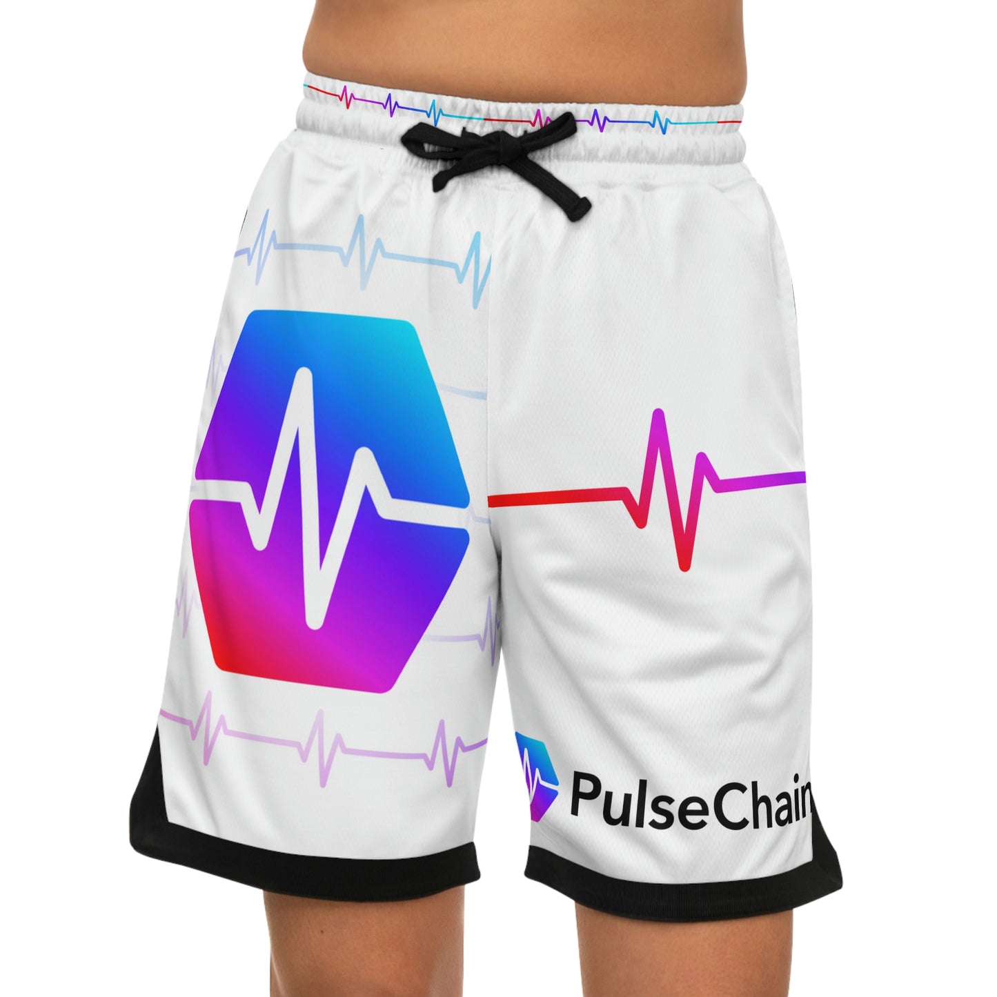 PulseChain w/ HEX & PLSX "in pocket" Basketball Rib Shorts